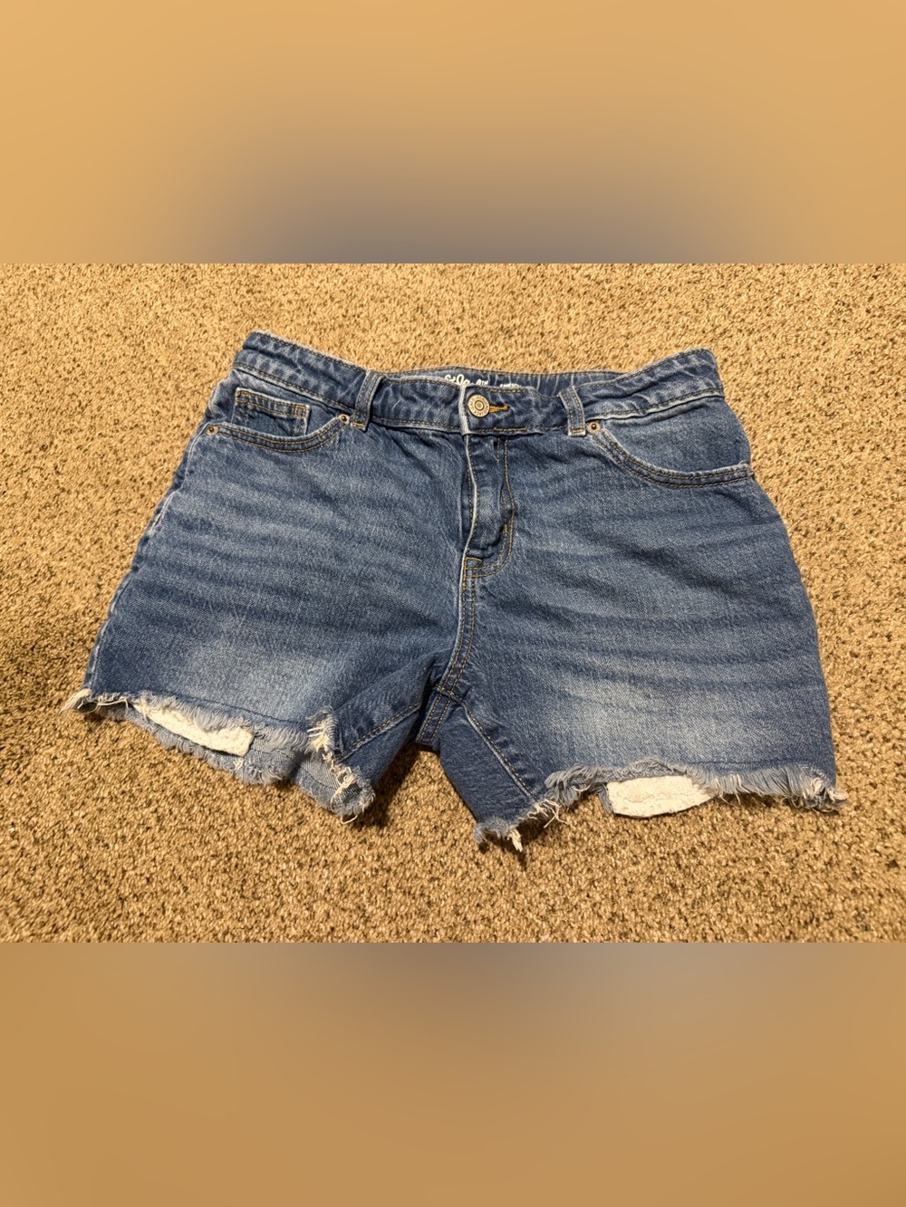 Cat & Jack Blue Denim Cutoff girls Shorts with waist adjustments - Size 14